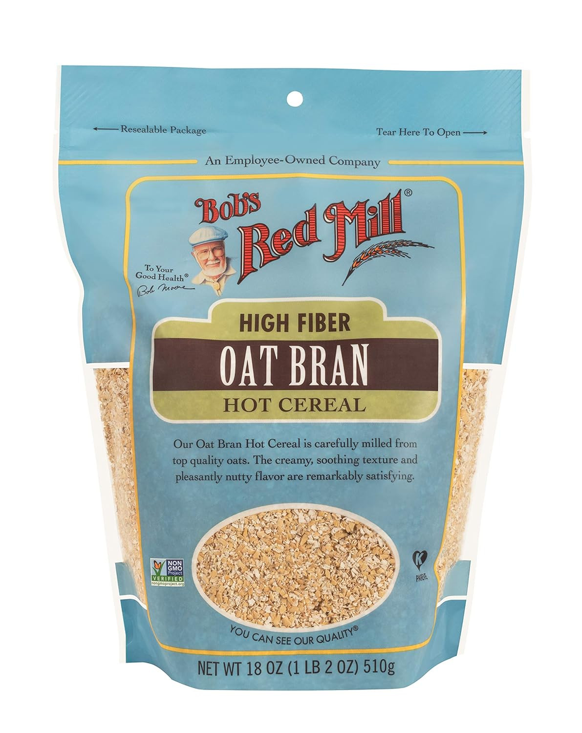 Bob's Red Mill Oat Bran, 18oz (Pack of 4) - Non GMO, Vegan, Kosher