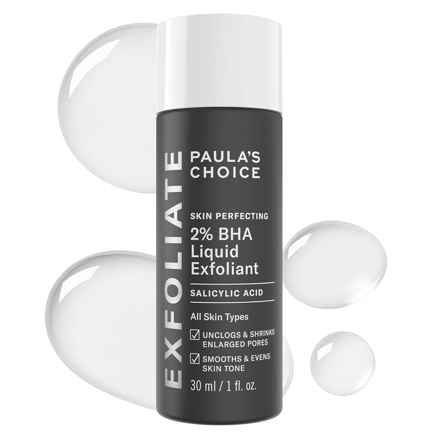 Paula's Choice SKIN PERFECTING 2% BHA Liquid Exfoliant with Salicylic Acid, Facial Polish for Enlarged Pores, Wrinkles & Fine Lines, Suitable for Blackhead-Prone Skin, Fragrance-Free