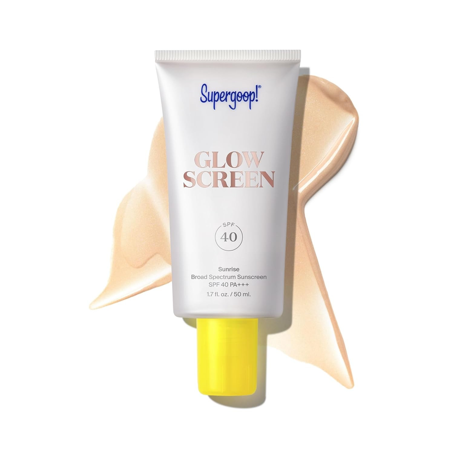 Supergoop! Glowscreen SPF 40, Sunrise (Champagne Glow) - 1.7 fl oz - Glowy Primer + Broad Spectrum Tinted Sunscreen - Helps Filter Blue Light - Hydration