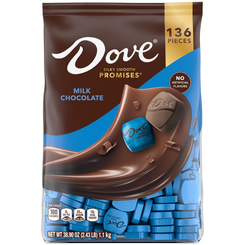 DOVE PROMISES Milk Chocolate Candy Individually Wrapped Bulk Pack (38.09 oz, 136 Piece) Bag